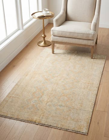 3' 10 x 6' 1 Hand Knotted Oushak Wool Rug