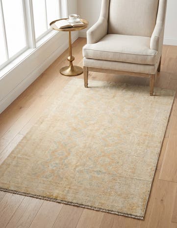 3' 10 x 6' 1 Hand Knotted Oushak Wool Rug