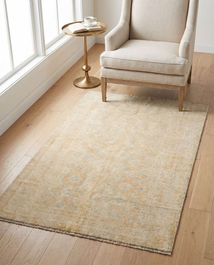3' 10 x 6' 1 Hand Knotted Oushak Wool Rug