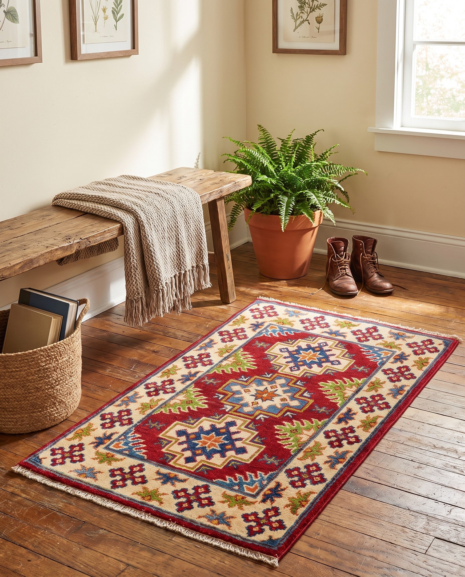 2' x 3' 1 Hand Knotted Kazak Rug