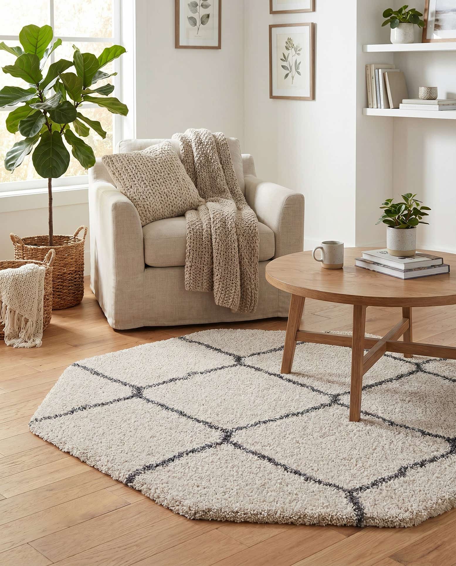 4' x 4' Moroccan Shag Octagon Rug