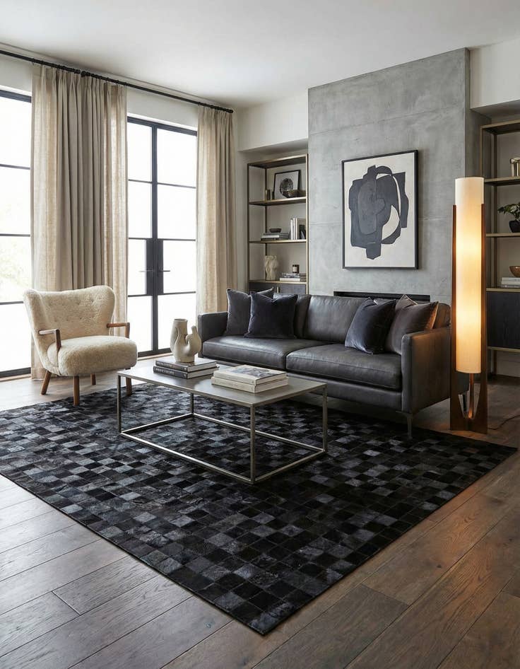 Detail image of 5' x 7' 10 Cowhide Stocks Rug