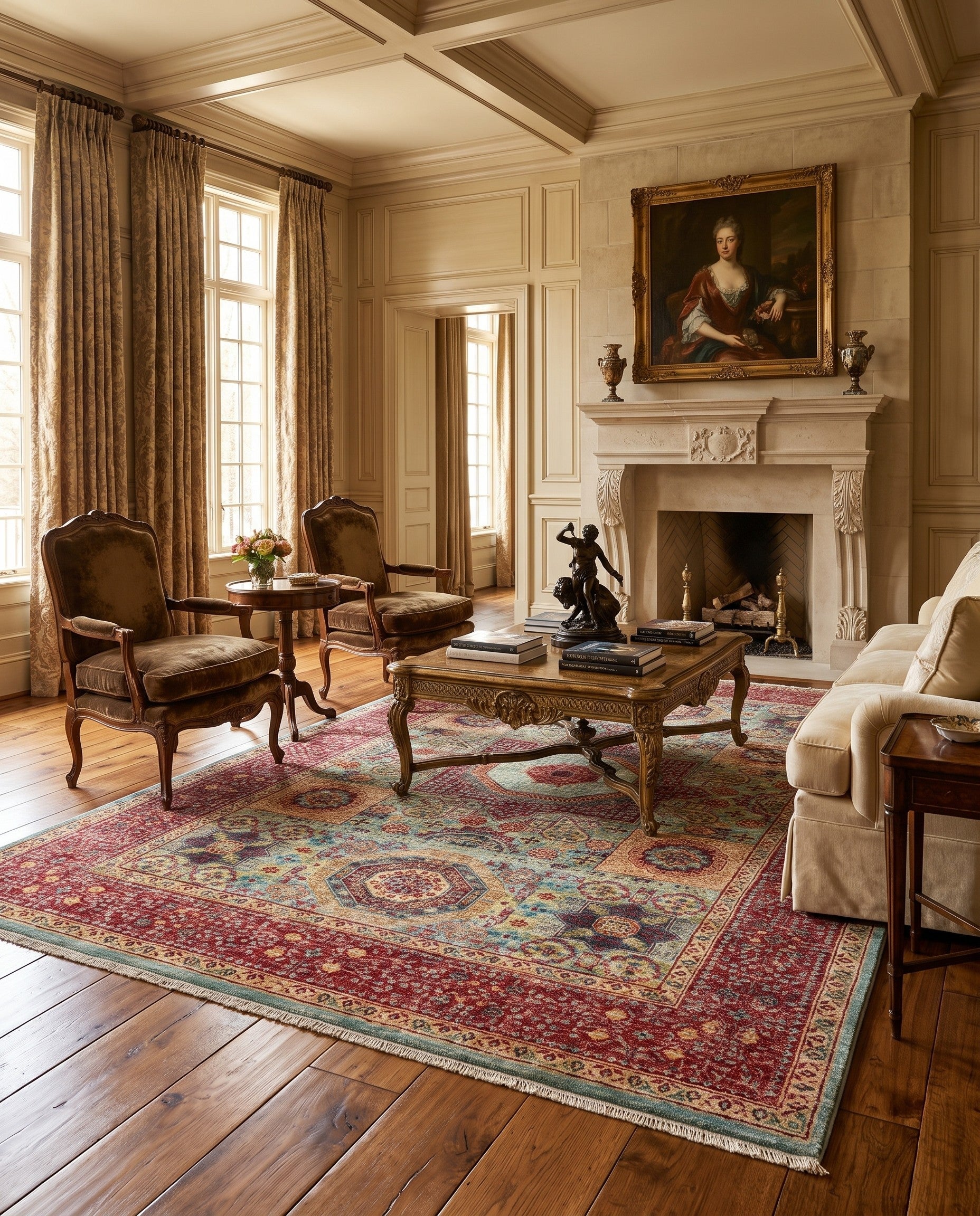 6' 9 x 9' 7 Hand Knotted Mamluk Ziegler Rug