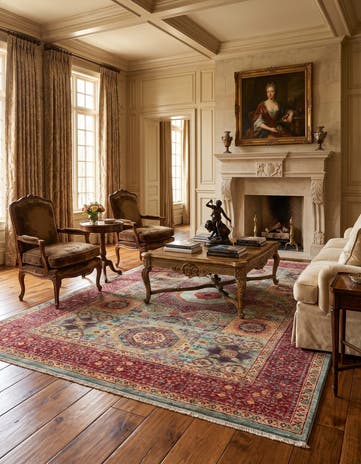 6' 9 x 9' 7 Hand Knotted Mamluk Ziegler Rug