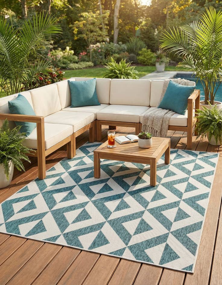 Detail image of 5' 3 x 8' Easy-Clean Jill Zarin Napa Indoor / Outdoor Rug