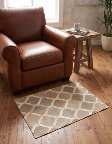 2' x 3' Cowhide Leather Rug