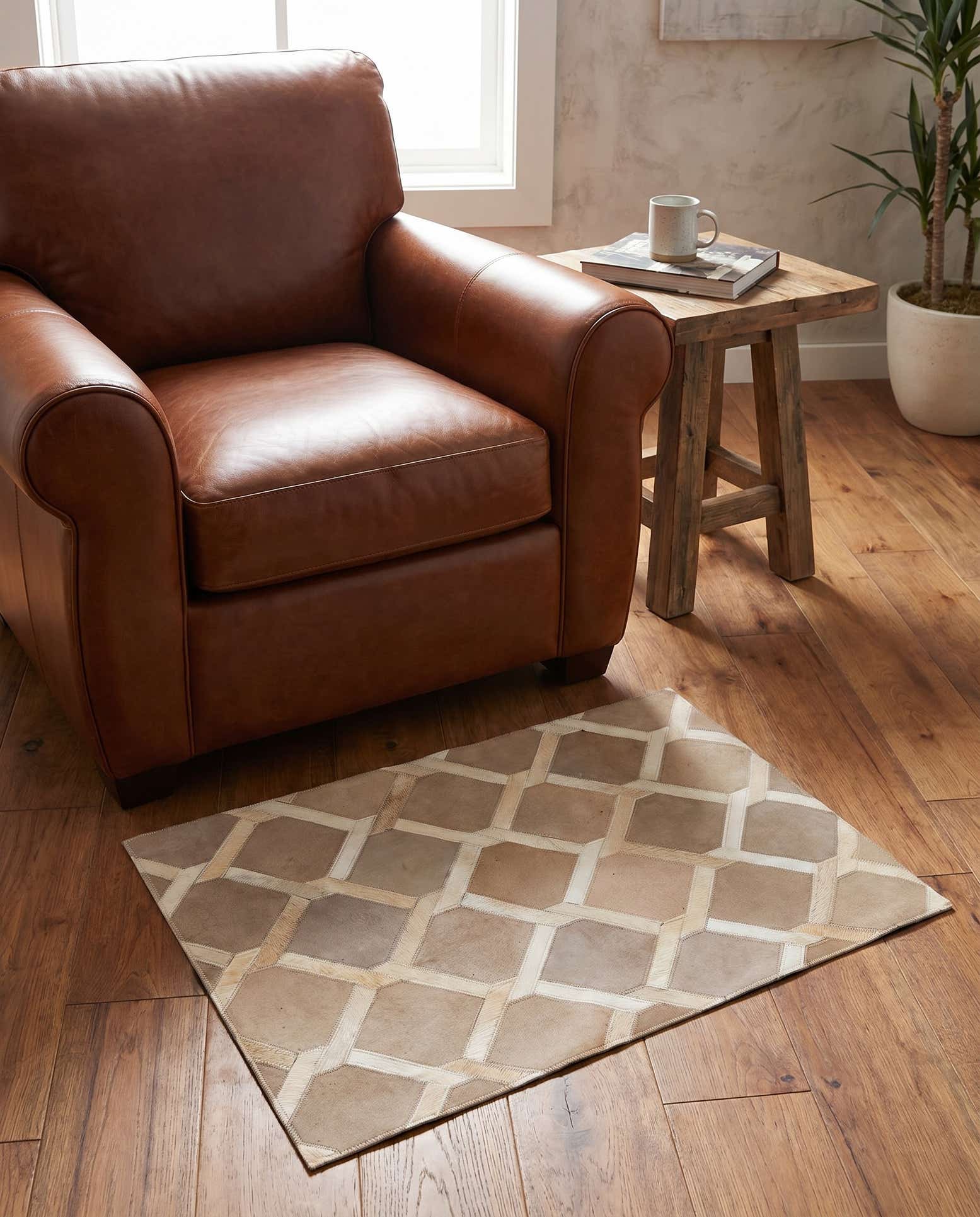 2' x 3' Cowhide Leather Rug