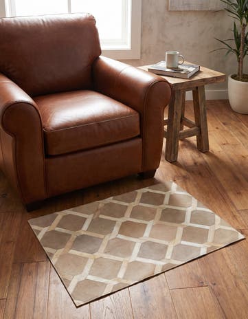 2' x 3' Cowhide Leather Rug