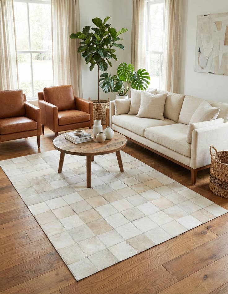 Detail image of 4' x 5' 10 Cowhide Stocks Rug