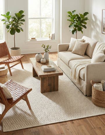 6' 1 x 9' Hand Woven Lattice Wool Rug