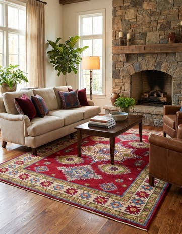 155cm x 220cm Hand Knotted Kazak Rug