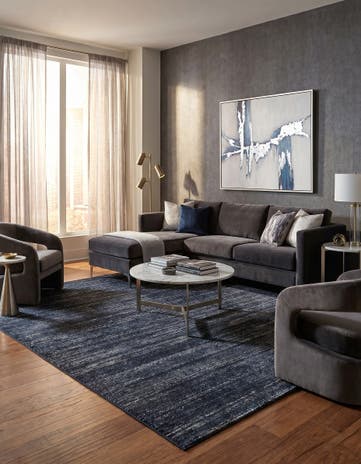 Jill Zarin Navy Blue Uptown Square Rug