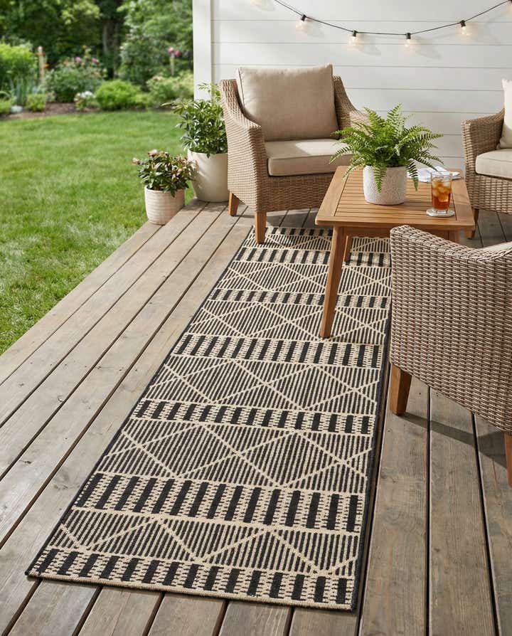 2' x 7' Easy-Clean Trellis Indoor / Outdoor Runner Rug