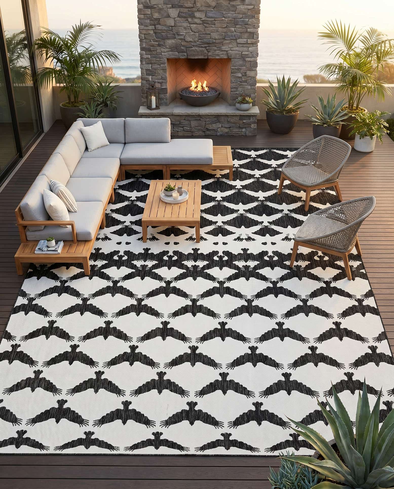 10' x 14' Easy-Clean Modern Indoor / Outdoor Rug