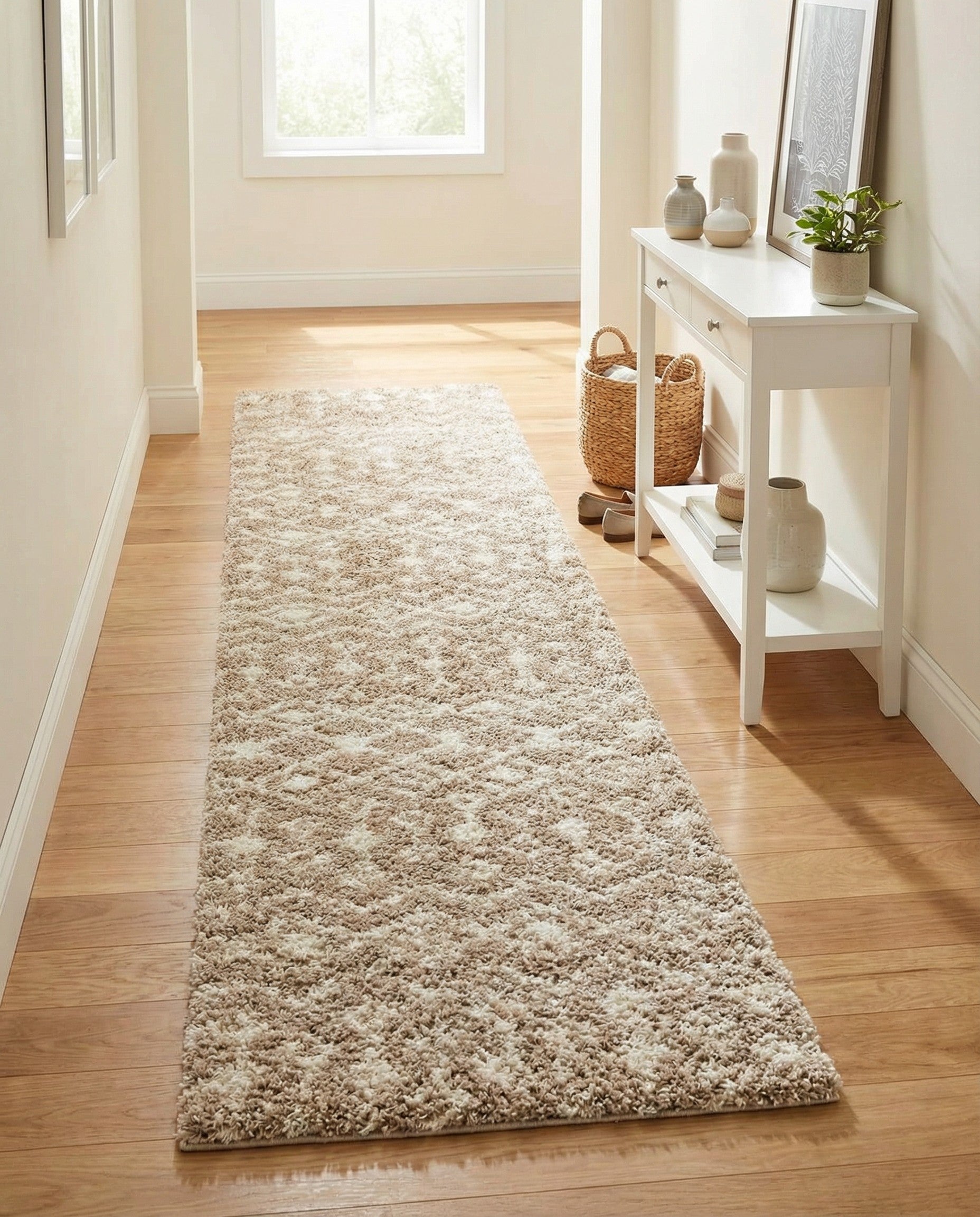 2' 7 x 12' Moroccan Trellis Shag Runner Rug