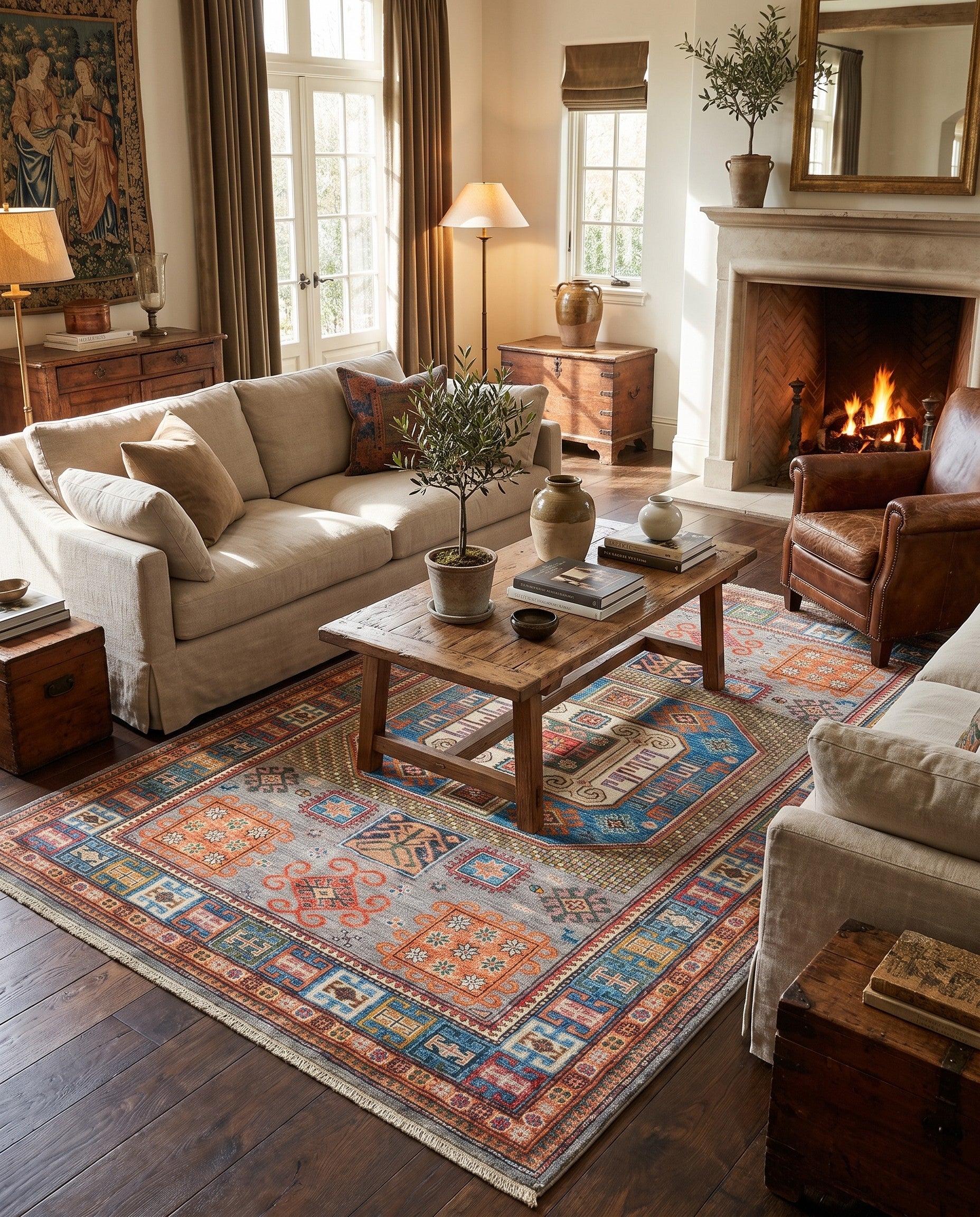 5' 1 x 6' 11 Hand Knotted Kazak Rug