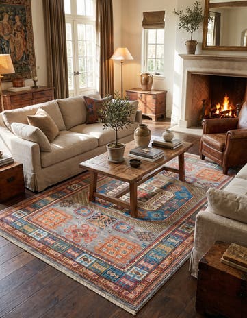 5' 1 x 6' 11 Hand Knotted Kazak Rug