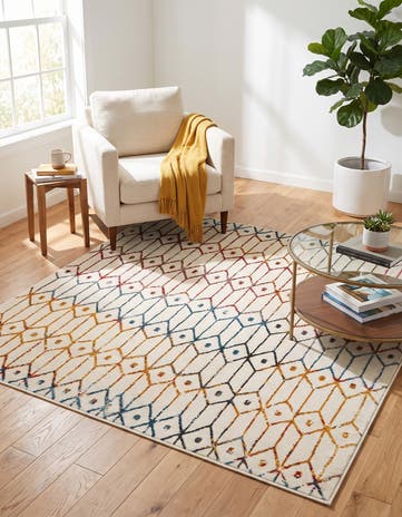 Lattice Trellis Square Rug