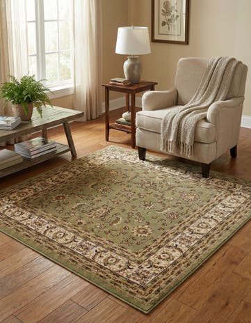 Green Aditi Square Rug