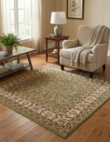Green Aditi Square Rug