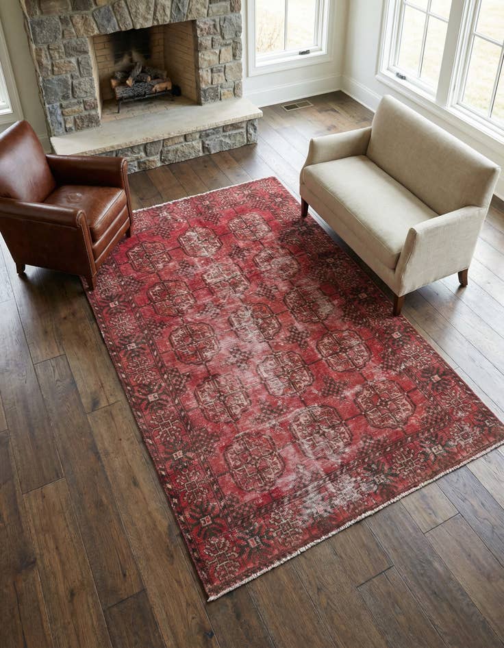 Detail image of 4' x 6' 4 Hand Knotted Ultra Vintage Persian Wool Rug