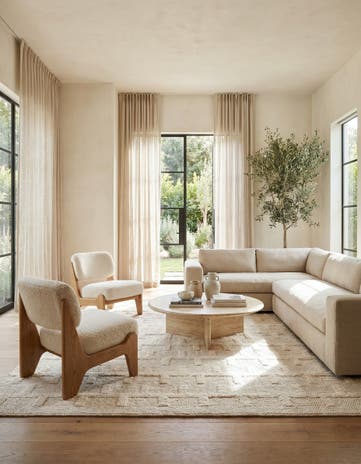 Ivory Hand Woven Lana New Zealand Wool Square Rug