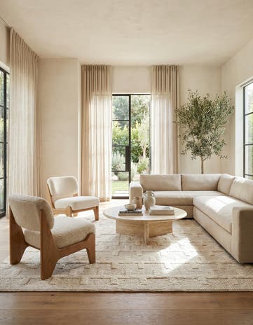 Ivory Hand Woven Lana New Zealand Wool Square Rug