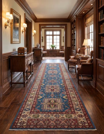 3' 1 x 13' 8 Hand Knotted Kazak Runner Rug