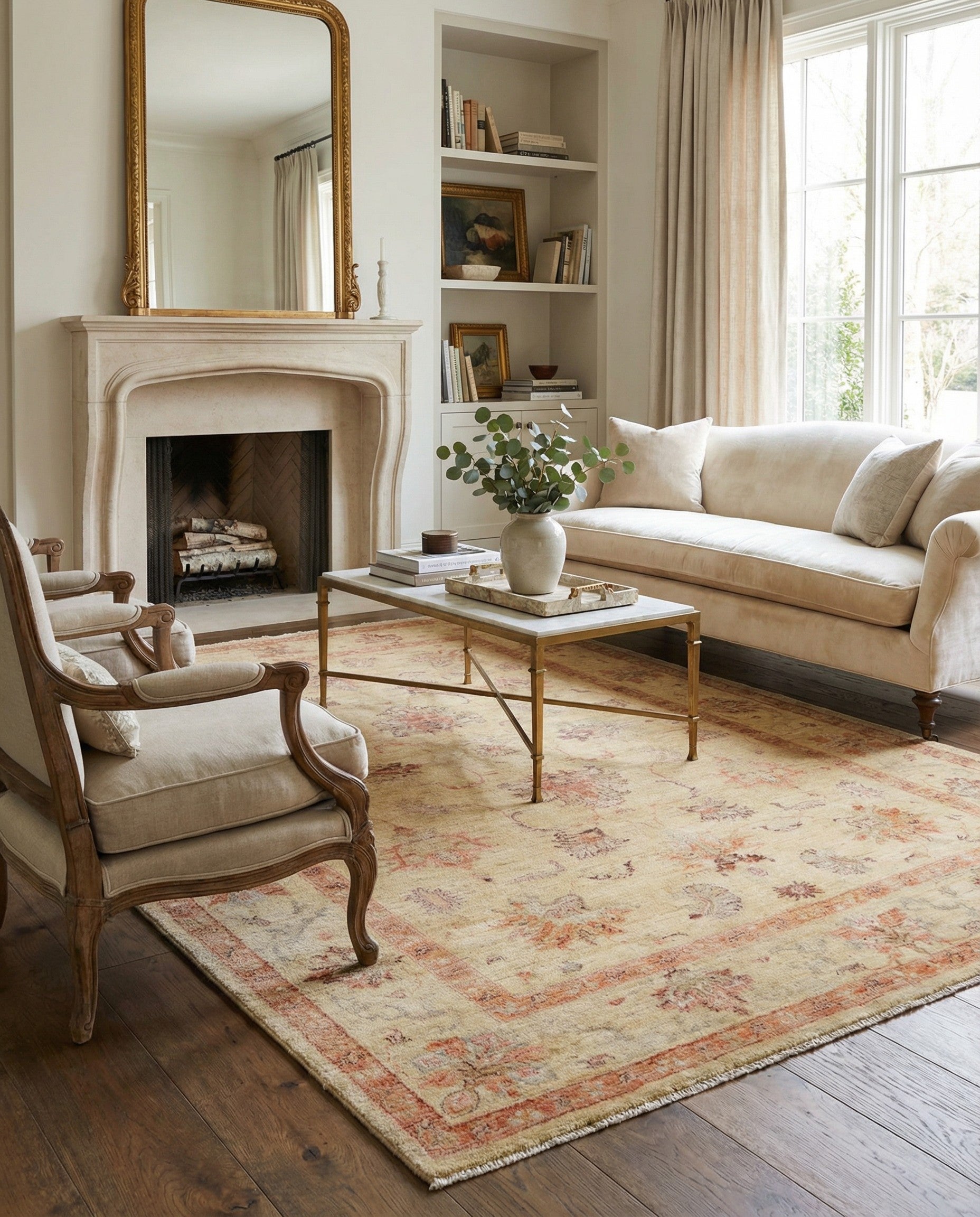 5' 9 x 8' Hand Knotted Oushak Wool Rug