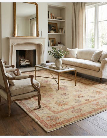 5' 9 x 8' Hand Knotted Oushak Wool Rug