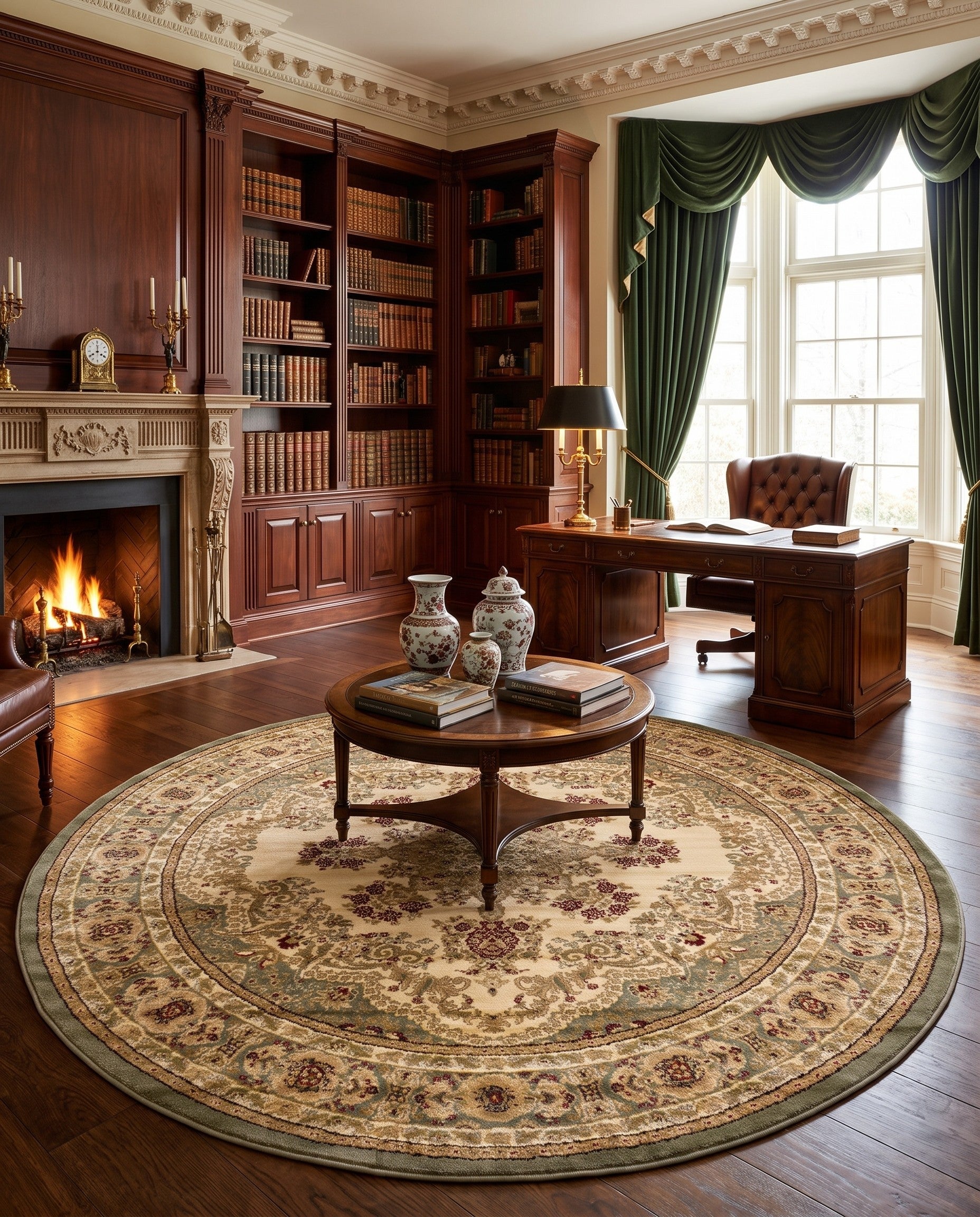 Cream Chateau Round Rug