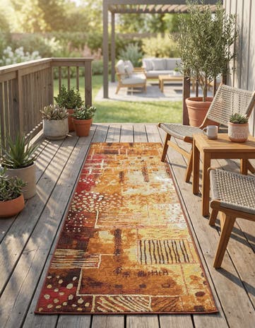 Easy-Clean Modern Indoor / Outdoor Runner Rug