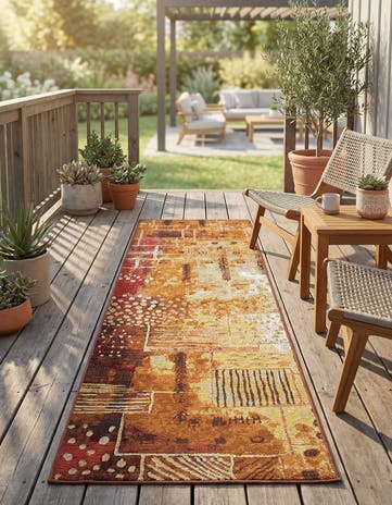 Easy-Clean Modern Indoor / Outdoor Runner Rug
