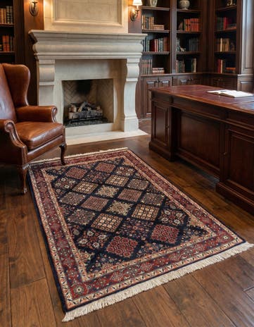 3' 5 x 5' Hand Knotted Sarough Persian Wool Rug