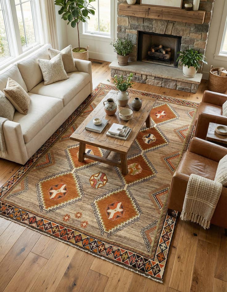 Detail image of 5' 4 x 9' Gabbeh Wool Rug