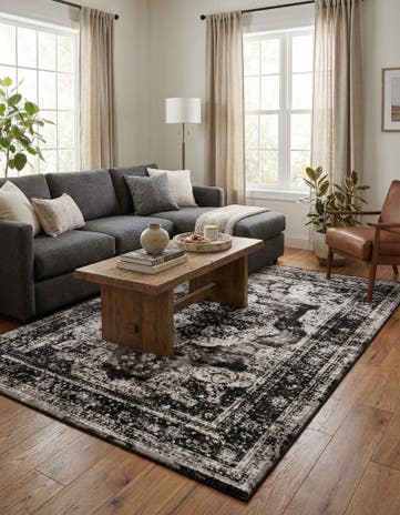 Black Monte Carlo Rug With Pad Bundle
