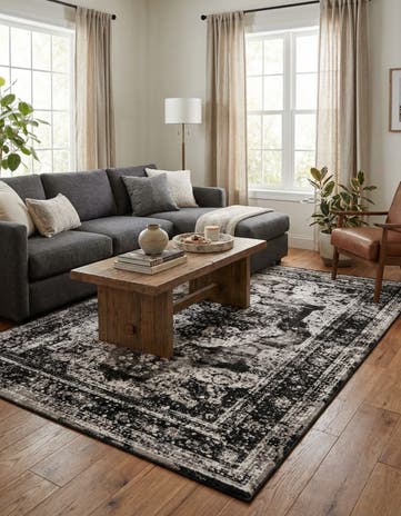 Black Monte Carlo Rug With Pad Bundle