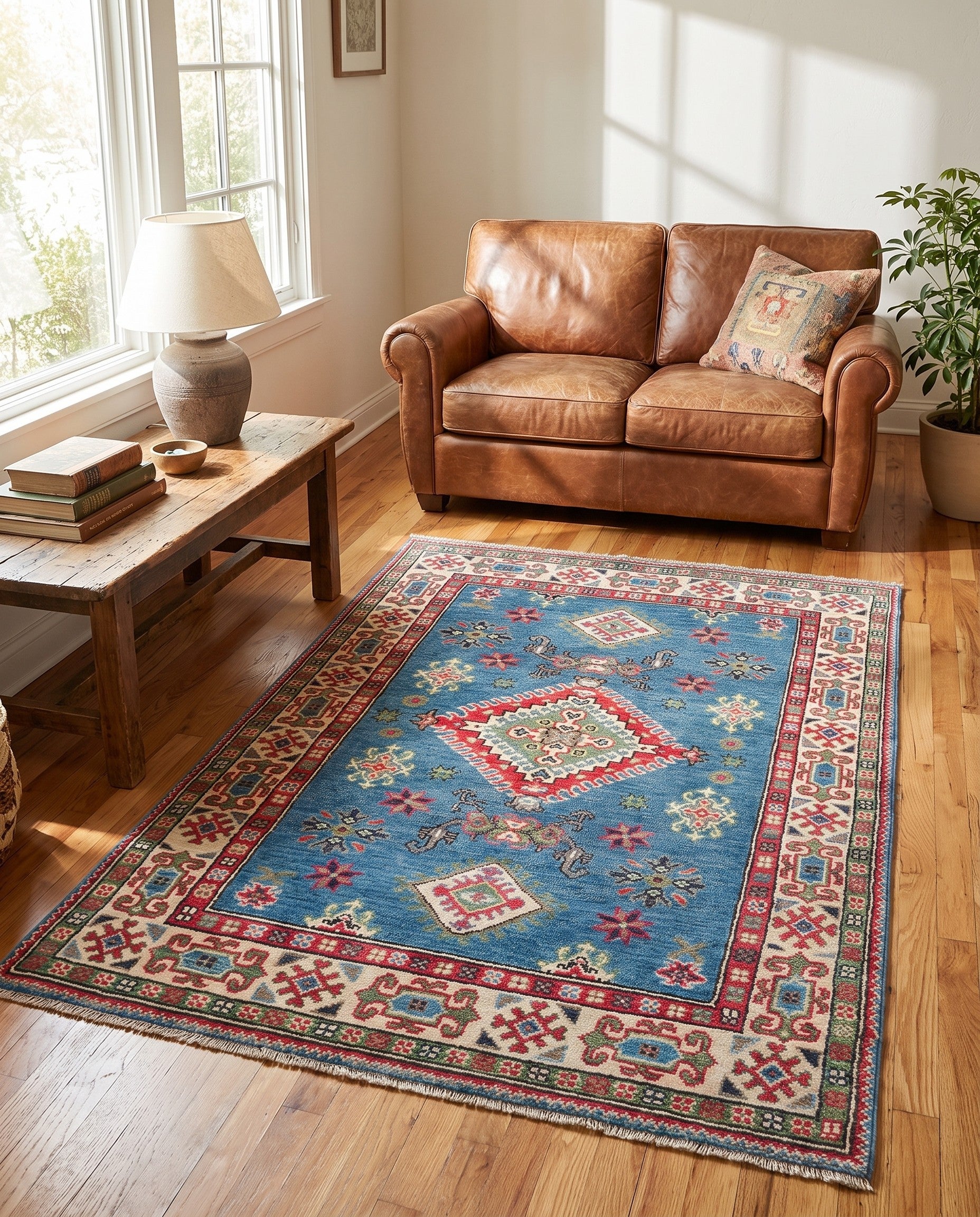 3' 3 x 4' 11 Hand Knotted Kazak Rug