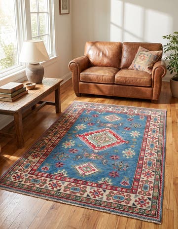 3' 3 x 4' 11 Hand Knotted Kazak Rug