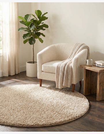 4' x 4' Everyday Shag Round Rug