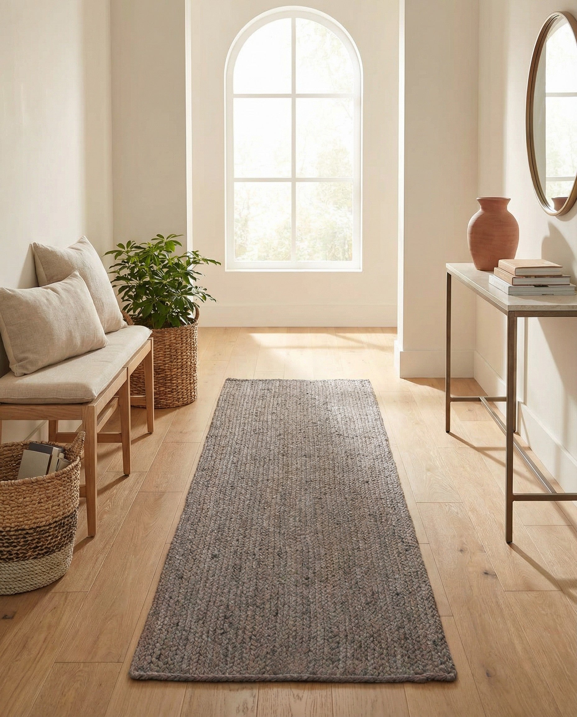 2' 7 x 6' 1  Hand Braided Jute Runner Rug