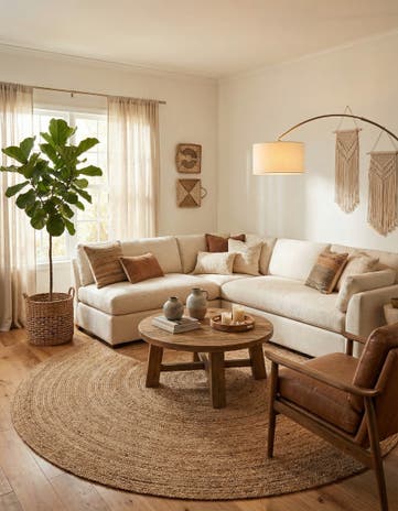 Natural Handmade Braided Jute Round Rug