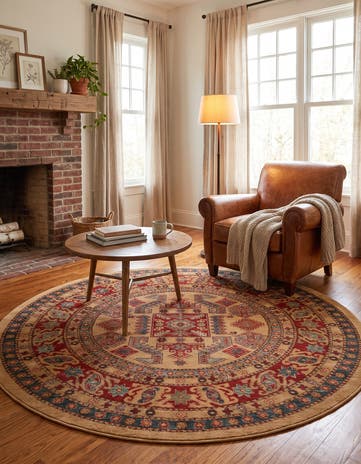 Beige Sara Round Rug