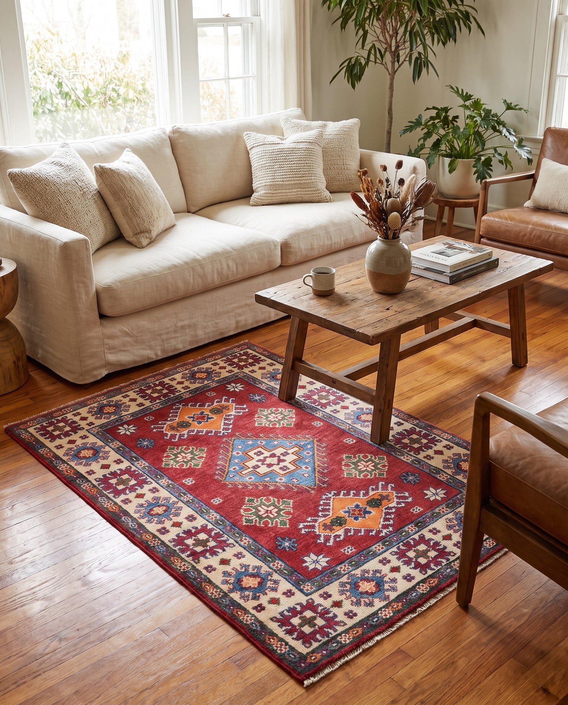 2' 11 x 4' 2 Hand Knotted Kazak Rug