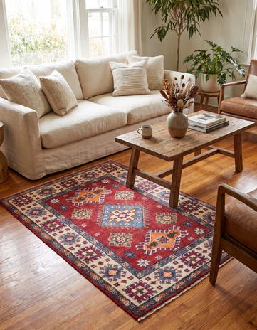 2' 11 x 4' 2 Hand Knotted Kazak Rug