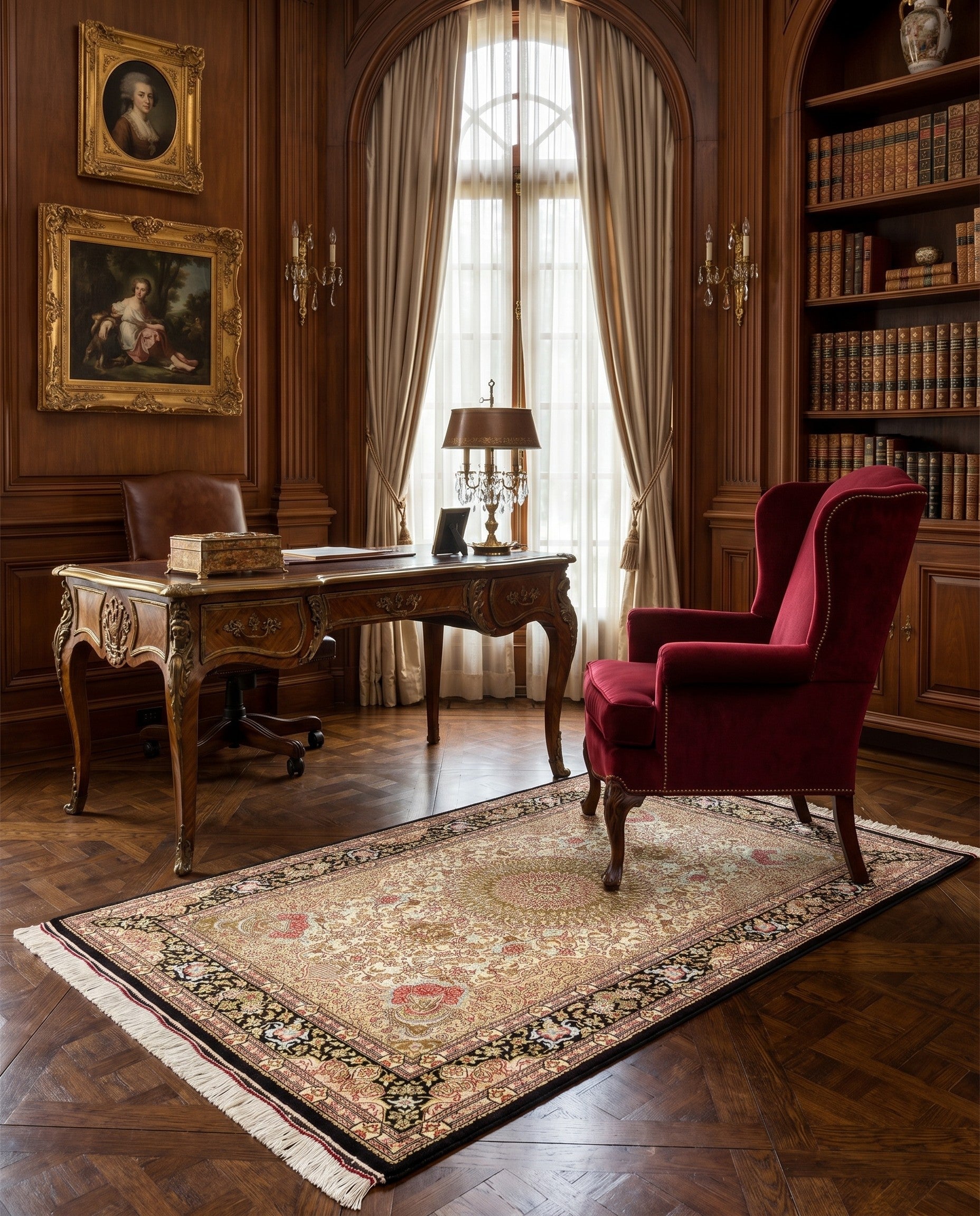 2' 7 x 4' Ghom Silk Rug
