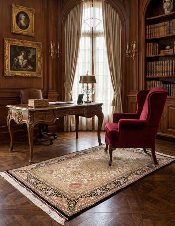 2' 7 x 4' Ghom Silk Rug