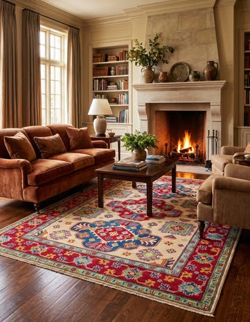 5' 1 x 6' 10 Hand Knotted Kazak Rug