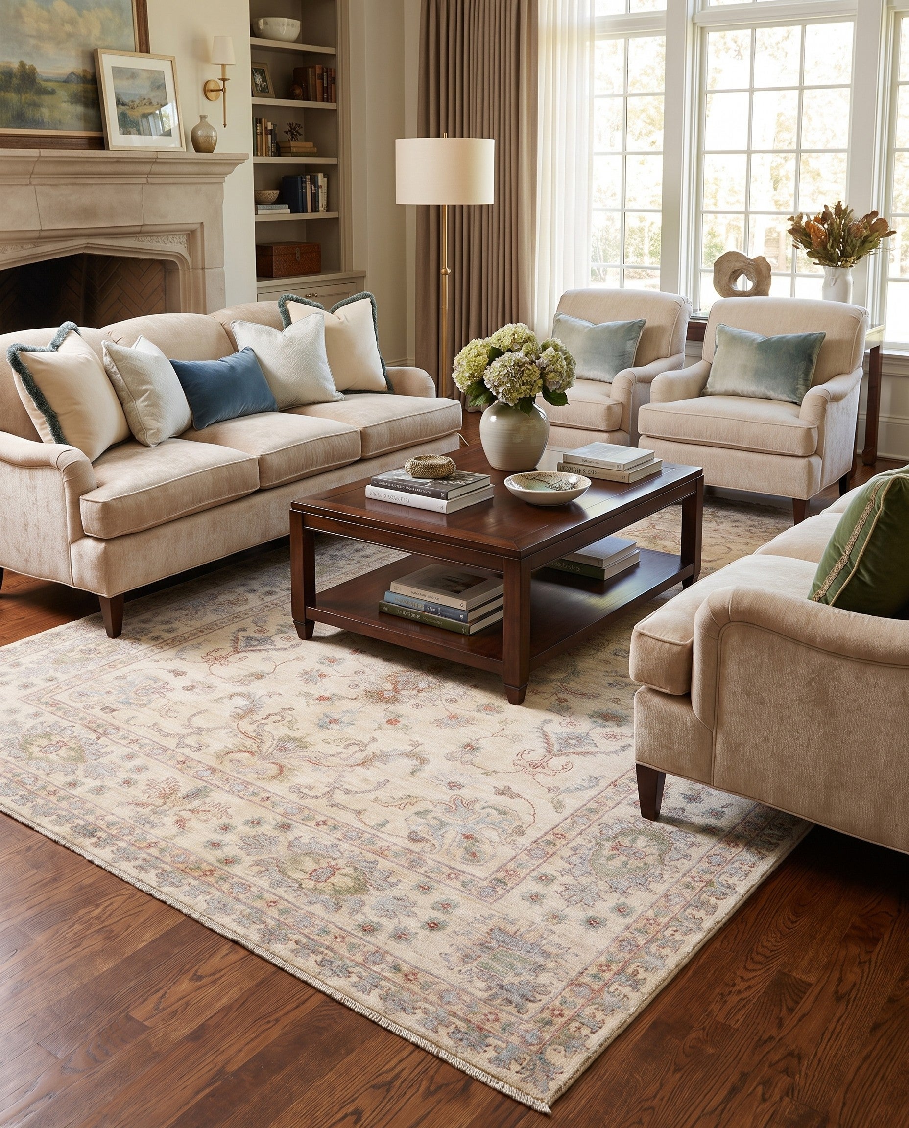 5' 9 x 8' Hand Knotted Ziegler Rug