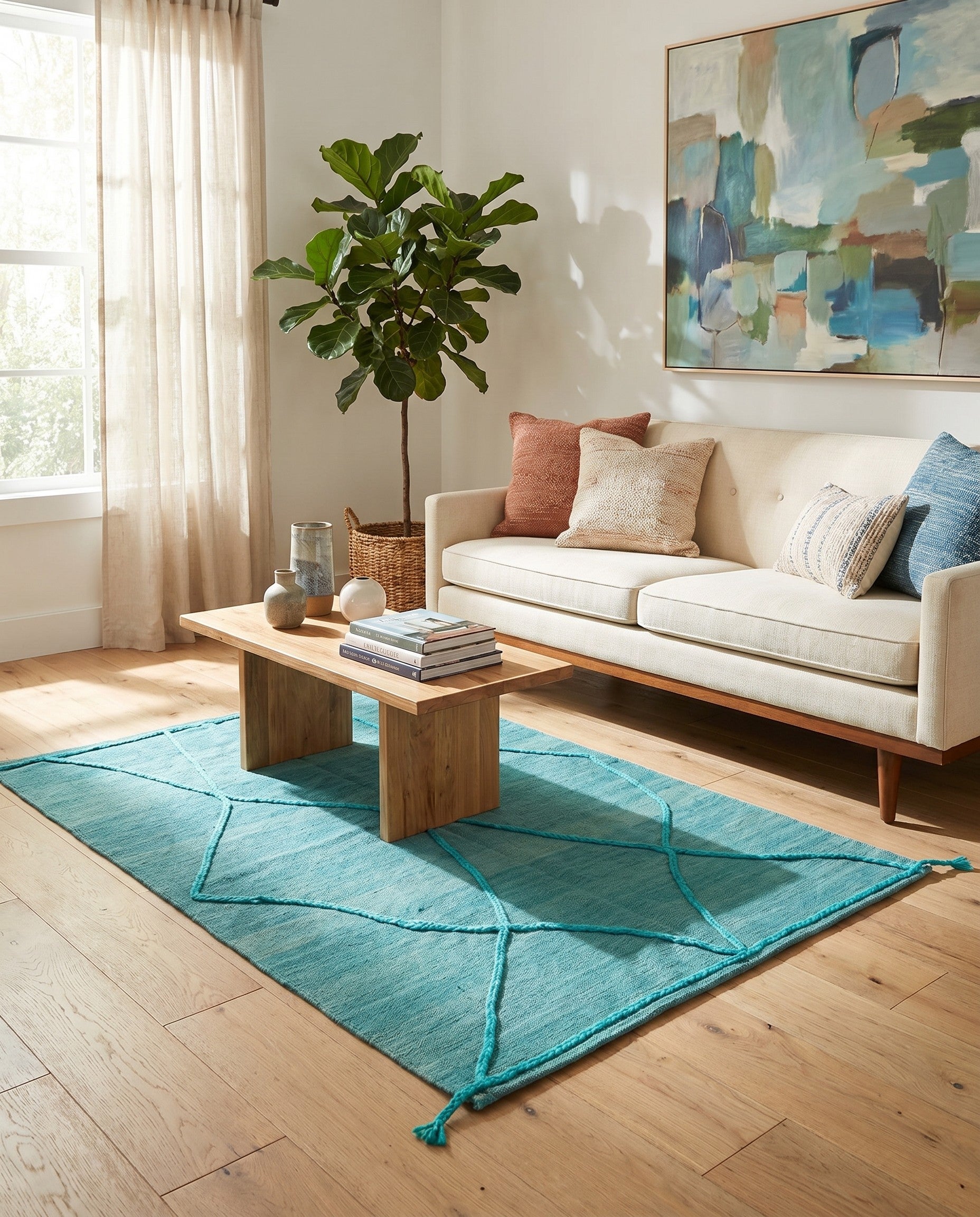 3' 5 x 4' 11 Hand Knotted Moroccan Wool Rug
